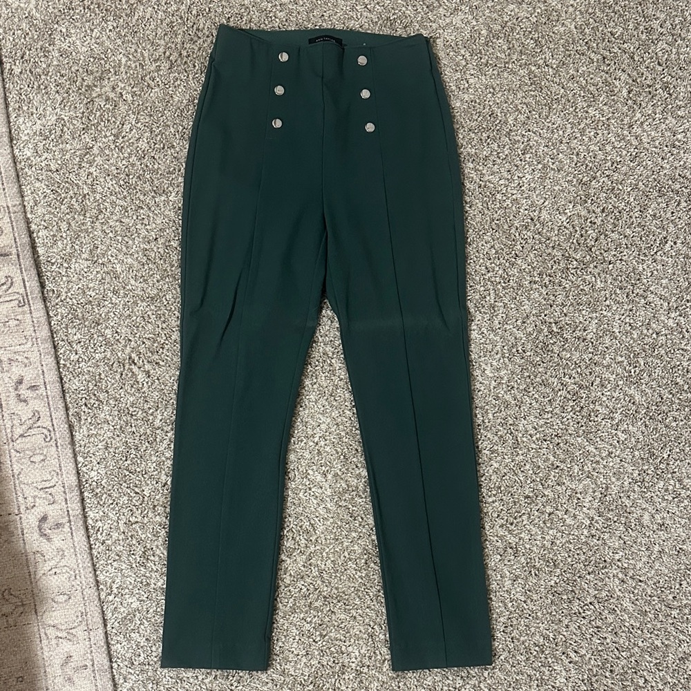 Ann Taylor Forest Green Straight Leg Pants